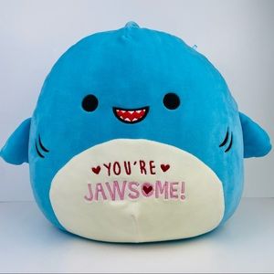 Squishmallows 8" Rey the Shark Plush Kelly Toys Valentines Day Edition Jawsome